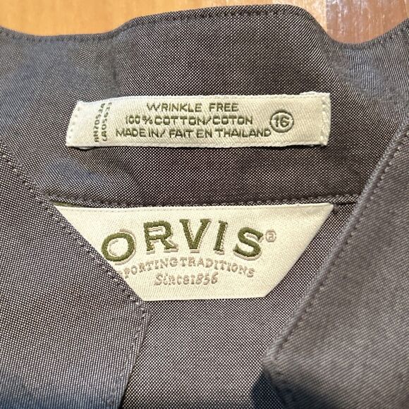 Orvis Women’s Button Up Shirt. 16. Fitted. Long Sleeve. Mock Collar Wrinkle Free - Picture 2 of 11
